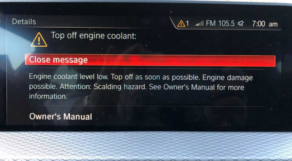 BMW Coolant Level Low
